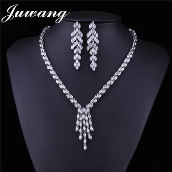 JUWANG Brand Clear Zirconia Jewelry Sets for Woman AAA Cubic Zircon Earrings Necklace Jewelry Sets Party Jewelry Gift
JUWANG Brand Clear Zirconia Jewelry Sets for Woman AAA Cubic Zircon Earrings Necklace Jewelry Sets Party Jewelry Gift