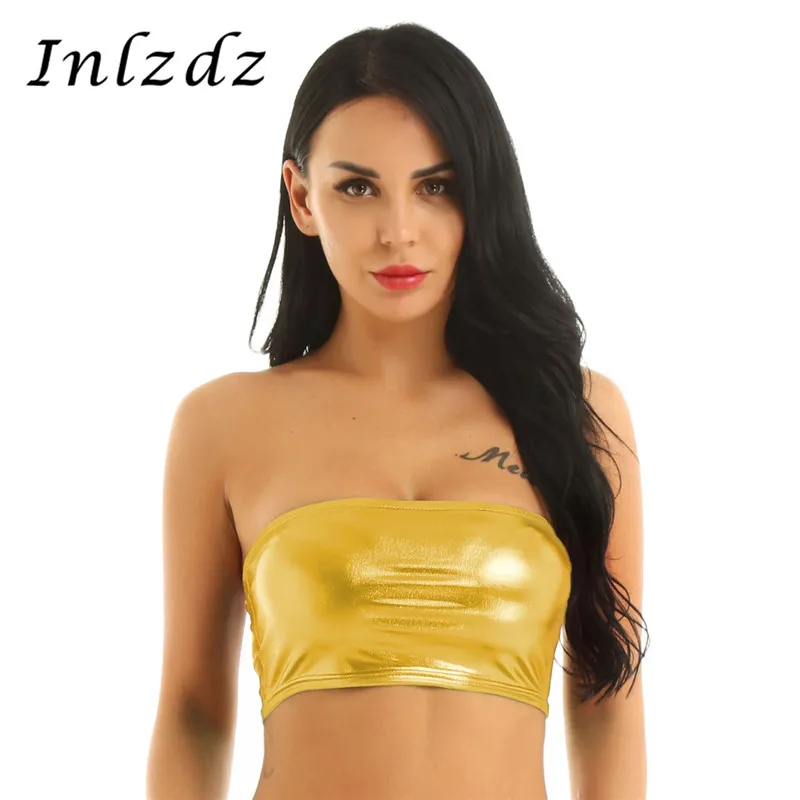 Rave Clothes Pole Dance Tube Top for Women Shiny Metallic Strapless Crop Top No-Padded Wrapped Chest Bandeau Sexy Lady's Bra
Rave Clothes Pole Dance Tube Top for Women Shiny Metallic Strapless Crop Top No-Padded Wrapped Chest Bandeau Sexy Lady's Bra
