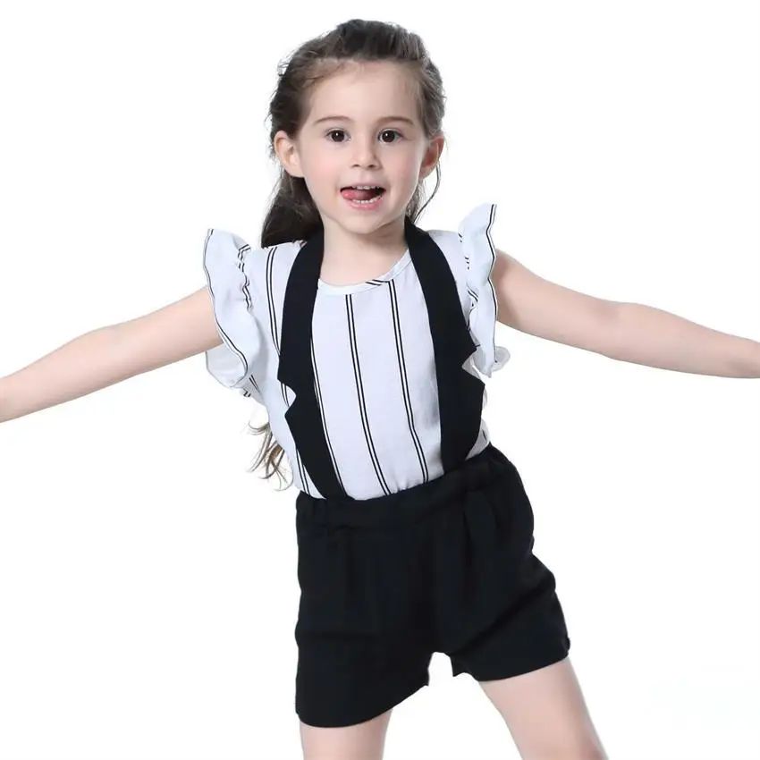 Korean Style Girls' Vest Suspender Trousers Cross Neck Girls Outfits Sets Elegant Black and White Thanksgiving Kids Clothing
Korean Style Girls' Vest Suspender Trousers Cross Neck Girls Outfits Sets Elegant Black and White Thanksgiving Kids Clothing
