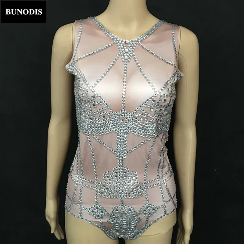 ZD238 Women Sexy Bodysuit Silver Glass Sparkling Crystals Jumpsuit Nightclub Party Stage Wear Costumes Bling Clothing
ZD238 Women Sexy Bodysuit Silver Glass Sparkling Crystals Jumpsuit Nightclub Party Stage Wear Costumes Bling Clothing