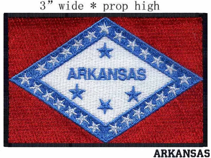 Arkansas Flag 3" wide embroidery patch for applique for jacket for motorcycle/blue color/patch serie a
Arkansas Flag 3" wide embroidery patch for applique for jacket for motorcycle/blue color/patch serie a