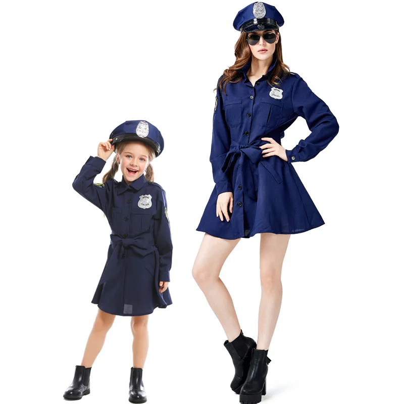Kids Adult Police Cop Dress Costumes Cosplay For Girls Woman Halloween Ball Party Fancy Dress Parent- Child Matching Outfits
Kids Adult Police Cop Dress Costumes Cosplay For Girls Woman Halloween Ball Party Fancy Dress Parent- Child Matching Outfits