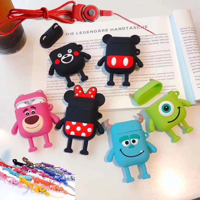 Full body Cartoon Case + Lanyard For airpods 1 2 Wireless Bluetooh ear phone charge airpod Cover Soft Silicone air pods Case
Full body Cartoon Case + Lanyard For airpods 1 2 Wireless Bluetooh ear phone charge airpod Cover Soft Silicone air pods Case