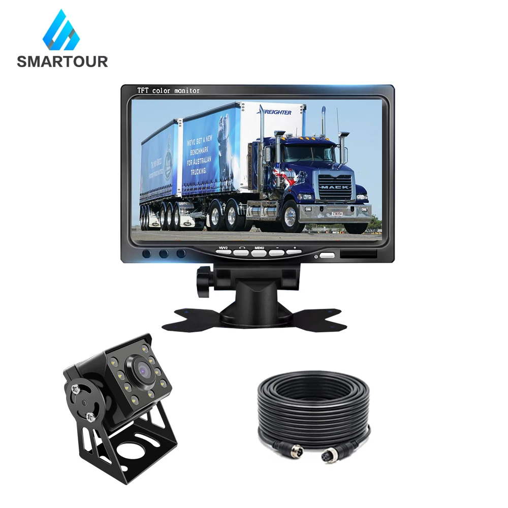 Smartour car Vehicle IR LED Back up Reverse Camera 4-pin Connector + 7" LCD Color TFT Rear View Monitor 800*480 for Bus Truck RV
Smartour car Vehicle IR LED Back up Reverse Camera 4-pin Connector + 7" LCD Color TFT Rear View Monitor 800*480 for Bus Truck RV
