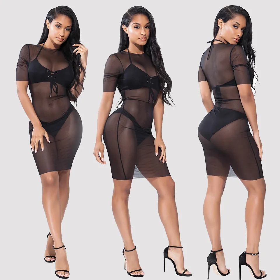 Fashion Mesh Dress Women Sexy Dresses Perspective Black Fashion Mini Bodycon Dresses Club Vestidos Robes
Fashion Mesh Dress Women Sexy Dresses Perspective Black Fashion Mini Bodycon Dresses Club Vestidos Robes