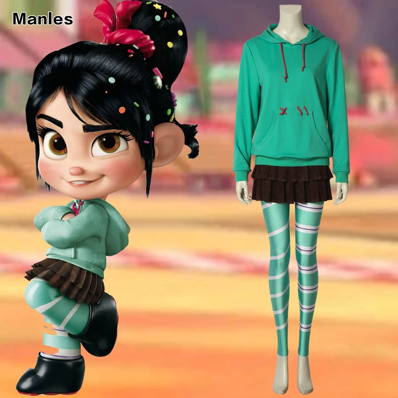 Wreck-It Ralph2 Costume Vanellope von Schweetz Cosplay Long Sleeves Shirt Halloween Adult Female Overalls Clothes Custom Made
Wreck-It Ralph2 Costume Vanellope von Schweetz Cosplay Long Sleeves Shirt Halloween Adult Female Overalls Clothes Custom Made