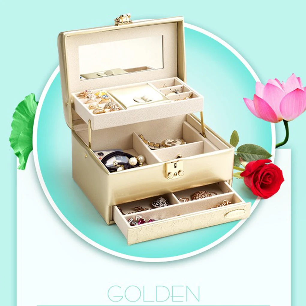 Refinement Portable Lockable PU Leather European Style Jewelry Display Cosmetics Case Organizer Container Box
Refinement Portable Lockable PU Leather European Style Jewelry Display Cosmetics Case Organizer Container Box