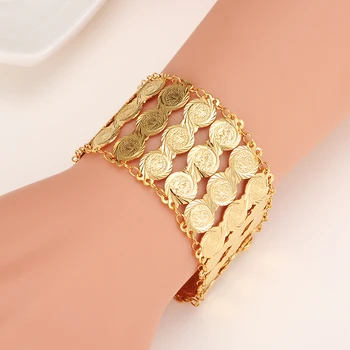 190mm+30MM 35mm Wide Arab Bracelet Women 14 K Solid Yellow Gold FINISH Coins Bangle Wholesale Islam Middle East Chain Jewelry
190mm+30MM 35mm Wide Arab Bracelet Women 14 K Solid Yellow Gold FINISH Coins Bangle Wholesale Islam Middle East Chain Jewelry