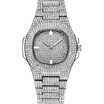 Fashion Silver Diamond Business Watch For Men Stainless Steel Analog Quartz Date Watch Bling Luxury Crystal Rhienstone Watches
Fashion Silver Diamond Business Watch For Men Stainless Steel Analog Quartz Date Watch Bling Luxury Crystal Rhienstone Watches