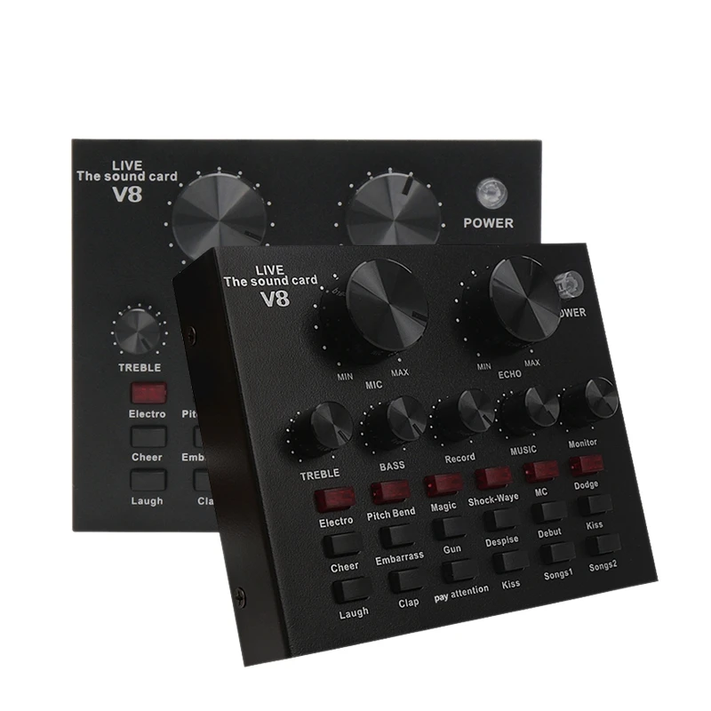 V8 Sound Card Audio Set Interface External Usb Live Microphone Sound Card Bluetooth Function for Computer Pc Mobile Phone Sing
V8 Sound Card Audio Set Interface External Usb Live Microphone Sound Card Bluetooth Function for Computer Pc Mobile Phone Sing