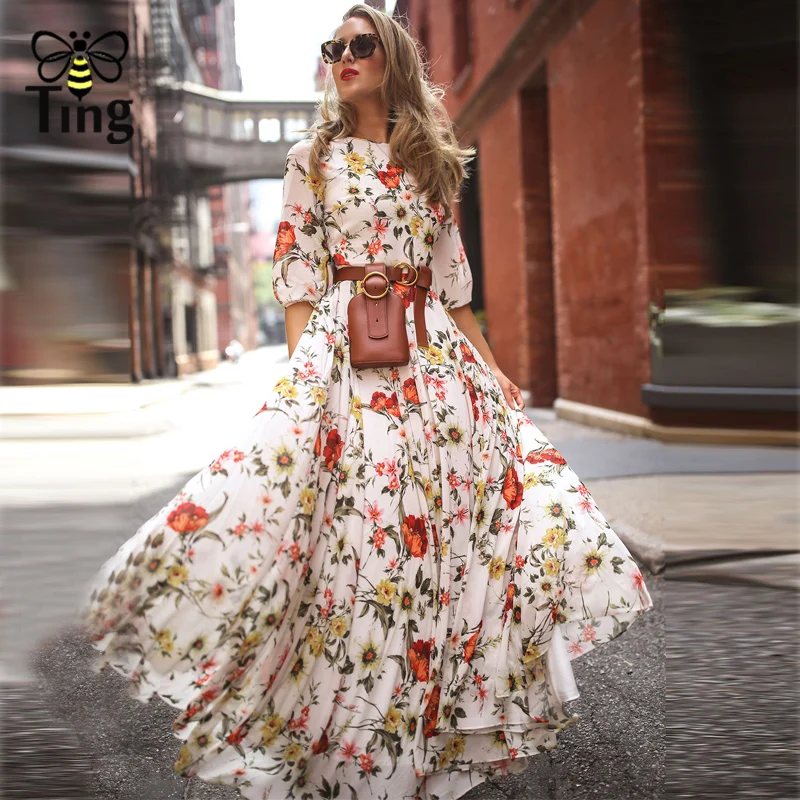 Tingfly Runway Designer Boho Floral Print Long Chiffon Summer Party Dresses Women Fashion A line Bohemian Vestidos Holiday Beach
Tingfly Runway Designer Boho Floral Print Long Chiffon Summer Party Dresses Women Fashion A line Bohemian Vestidos Holiday Beach