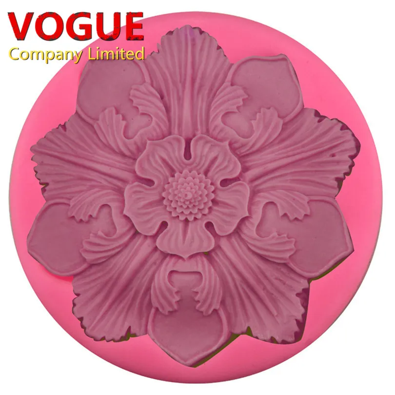 Image Lovely Retro Big Flower Soap Mold Craft Art Silicone Soap mold Craft Molds DIY Handmade Candle molds N3194