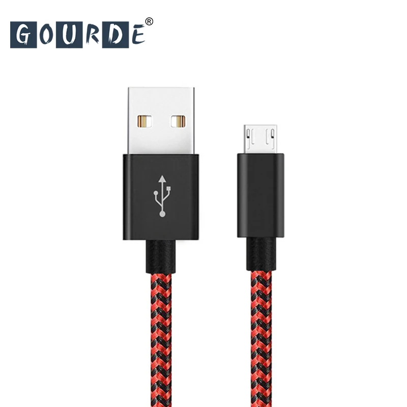 Gourde Micro USB кабель Быстрая зарядка для Xiaomi нейлон синхронизация данных мобильный