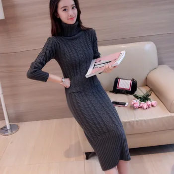 2020 new Ladies winter turtleneck sweater dress sleeve head twist wool skirt dress Korean female knee long sweater
2020 new Ladies winter turtleneck sweater dress sleeve head twist wool skirt dress Korean female knee long sweater
