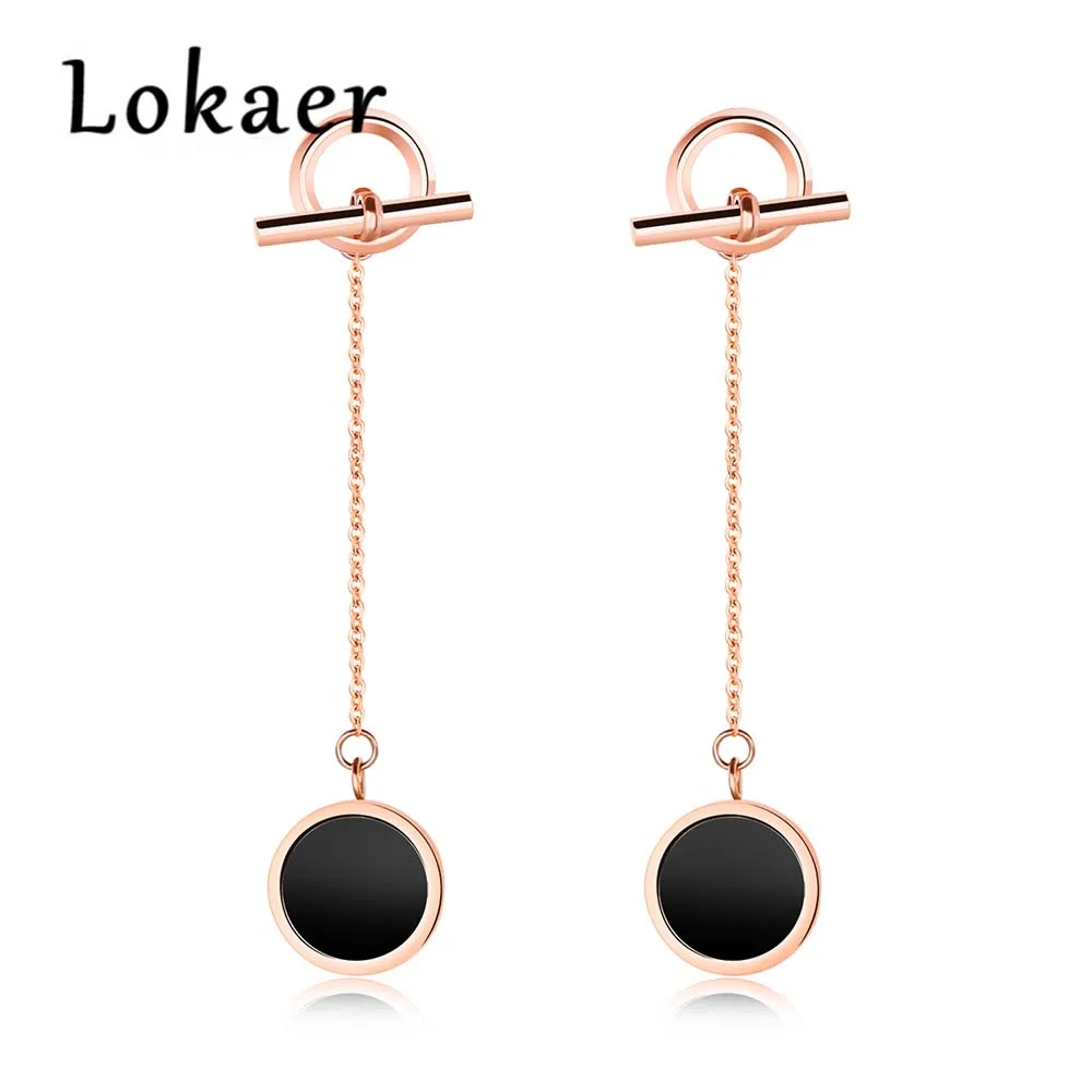 Lokaer Simple Temperament Titanium Steel Simple Round Drop Earrings Fashion Long Tassel Earrings Dangle Earrings Jewelry LGE400
Lokaer Simple Temperament Titanium Steel Simple Round Drop Earrings Fashion Long Tassel Earrings Dangle Earrings Jewelry LGE400