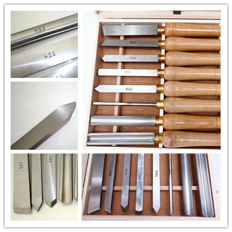 8PCS HSS Wooden Turning Chisel Tools SET with High Speed Steel Blade & Ashtree Handle in Box | Инструменты