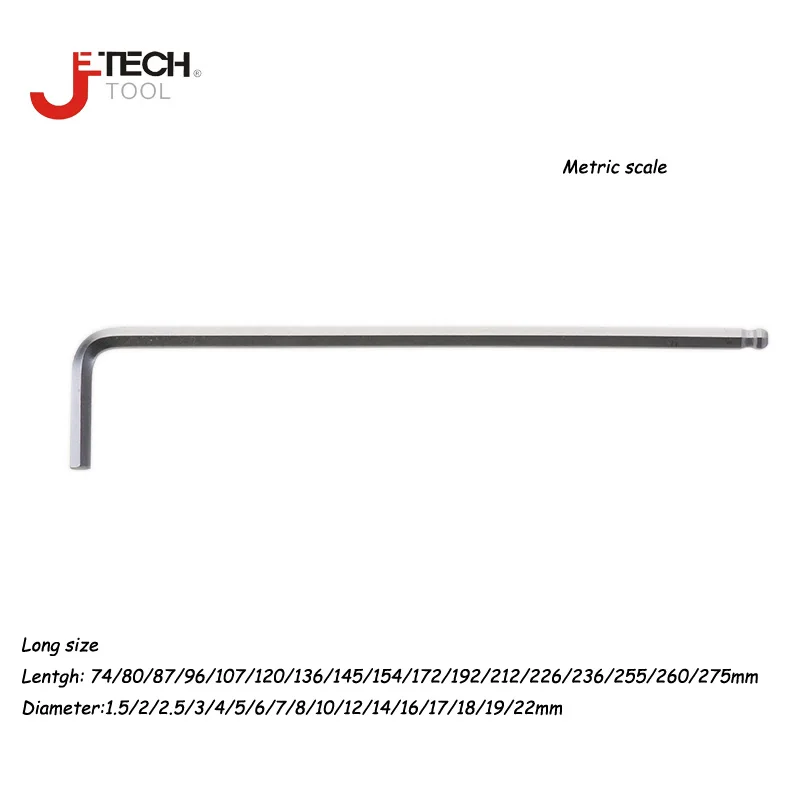 Jetech tool long arm metric 22mm 19mm 18mm 17mm 16mm 14mm 12mm 10mm 8mm 7mm 6mm 5mm 4mm to 1.5mm allen hex key wrench spanner