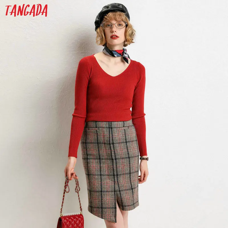Tangada 2019 Female Solid V-Neck Sweater Jumper casaco feminino Women Stretch Pullovers long Sleeve knitwear winter clothe AQJ03
Tangada 2019 Female Solid V-Neck Sweater Jumper casaco feminino Women Stretch Pullovers long Sleeve knitwear winter clothe AQJ03