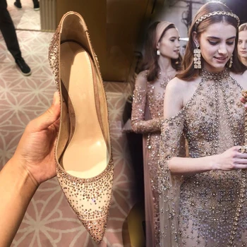 Spring Autumn Glitter High-heeled Party Wedding Shoes Crystal Pointed Toe Women's Shoes Bling Gold Black Transparent Pumps
Spring Autumn Glitter High-heeled Party Wedding Shoes Crystal Pointed Toe Women's Shoes Bling Gold Black Transparent Pumps