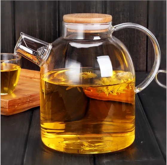 1PC Glass Kettle Water Jug Heat Resistant Flower Teapot With Bamboo Lid Stainless Steel Filter Juice Container EJM 1007
1PC Glass Kettle Water Jug Heat Resistant Flower Teapot With Bamboo Lid Stainless Steel Filter Juice Container EJM 1007