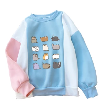 2019 Fashion Color Block Splicing Hoodies Women Kawaii Cartoon Fat Cat Sweatshirt Casual Harajuku Raglan Fleece Jumper Pullovers
2019 Fashion Color Block Splicing Hoodies Women Kawaii Cartoon Fat Cat Sweatshirt Casual Harajuku Raglan Fleece Jumper Pullovers