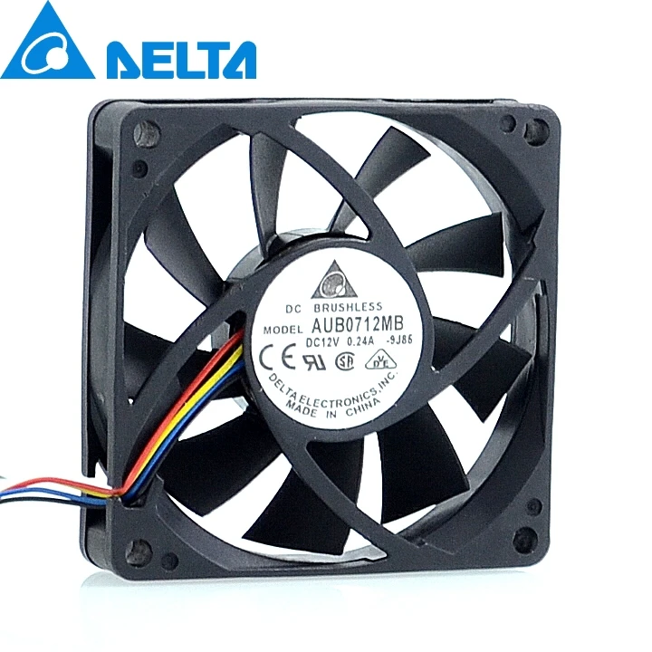 Delta New and Original AUB0712MB 7015 12V 0.24A 7cm 4 -pin PWM CPU cooling fan for 70*70*15mm
Delta New and Original AUB0712MB 7015 12V 0.24A 7cm 4 -pin PWM CPU cooling fan for 70*70*15mm