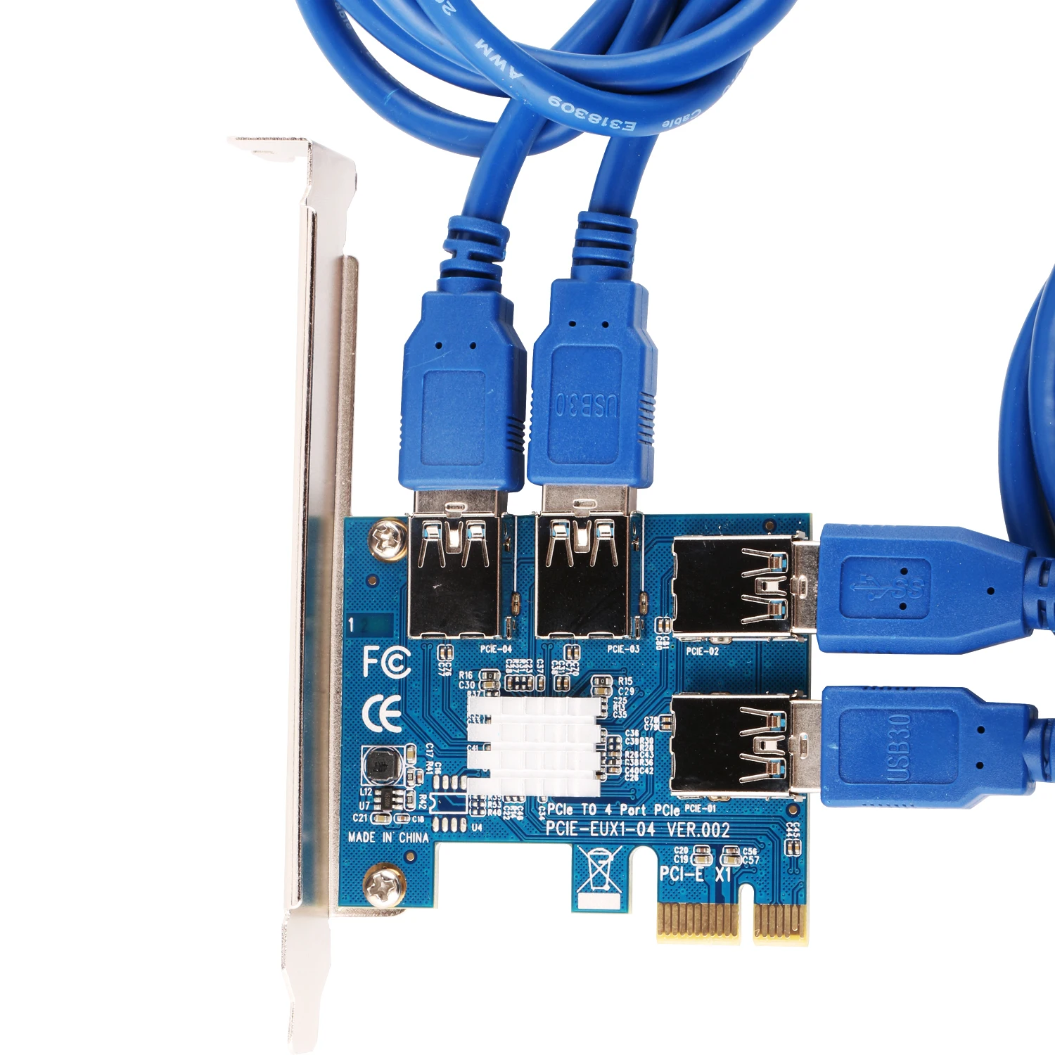 Карта адаптера Ubit 4 в 1 PCI E USB3.0 Rabbet Ethereum Mining ETH| |