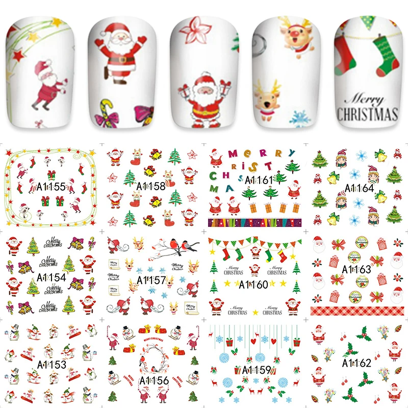 12 Pcs/Lot Beauty Christmas Design Nail Art Sticker Cute Decals For Kids and Women DIY A1153-1164
12 Pcs/Lot Beauty Christmas Design Nail Art Sticker Cute Decals For Kids and Women DIY A1153-1164