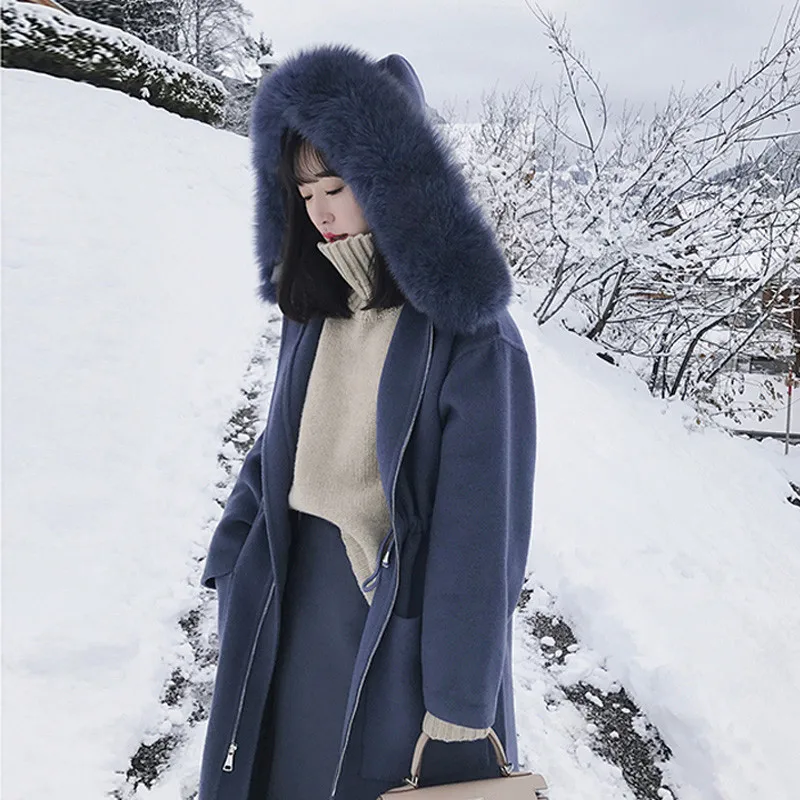 Woolen Coats Woman Winter Jacket 2018 Long Thick Double-Faced Wool Windbreaker Female Fur collar Hooded Overcoat Cashmere Coats
Woolen Coats Woman Winter Jacket 2018 Long Thick Double-Faced Wool Windbreaker Female Fur collar Hooded Overcoat Cashmere Coats