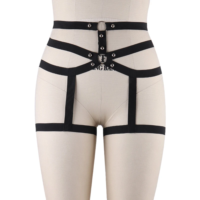 

JLX.HARNESS Women sexy fetish fashion pastel goth body harness strap garter belt punk wear lingerie female bondage garter belt