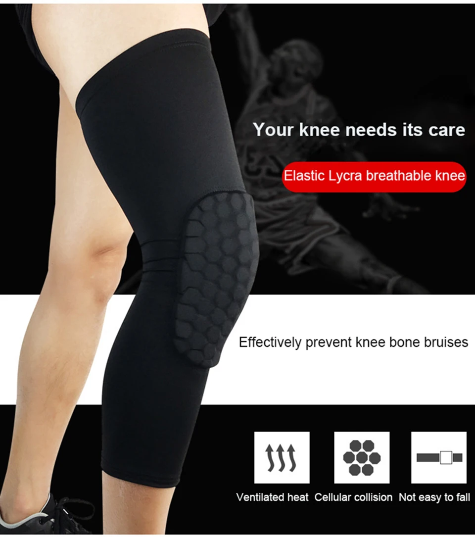 Breathable Honeycomb Knee Calf Compression Support Protection Brace Leg Sleeve Pad Sadoun.com