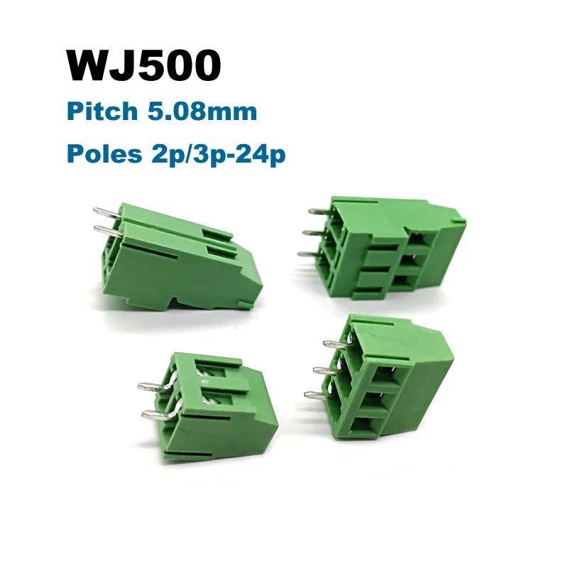 5pcs Pitch 5.08mm Screw PCB Terminal Block Connector Straight Pin 2P 3P WJ500V/H morsettiera connectors 300V 10A/20A 2.5mm2
5pcs Pitch 5.08mm Screw PCB Terminal Block Connector Straight Pin 2P 3P WJ500V/H morsettiera connectors 300V 10A/20A 2.5mm2