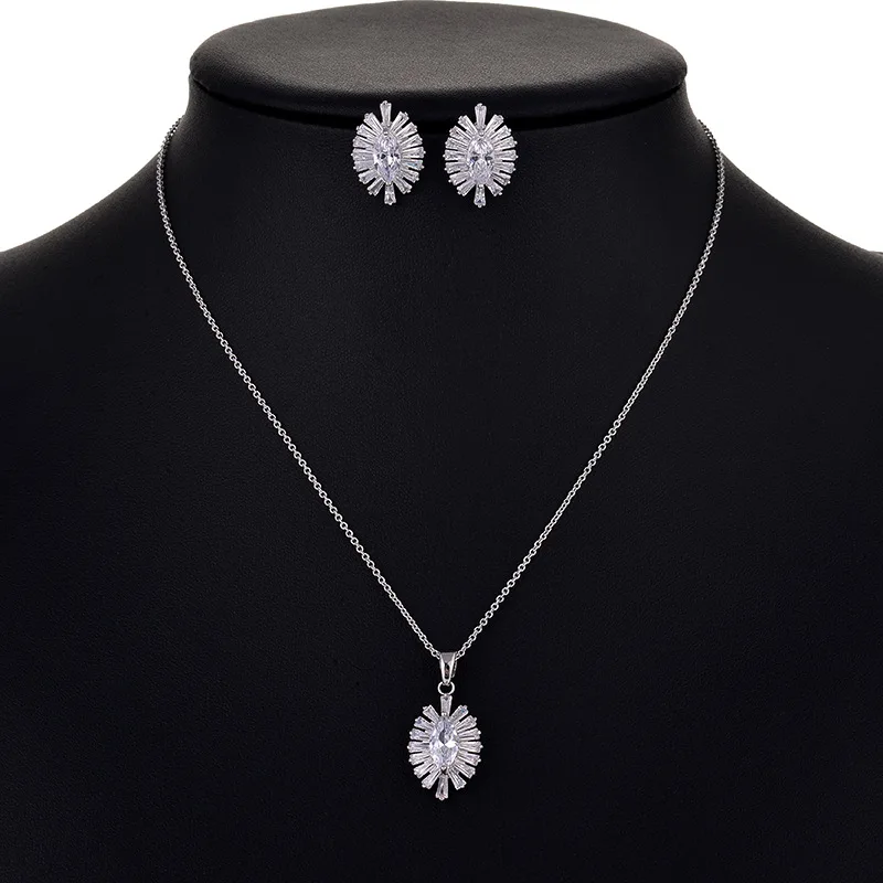 2018 New Flowers Cubic Zircon Crystal Wedding Costume Accessories Earrings And Necklace Jewelry Sets For Brides
2018 New Flowers Cubic Zircon Crystal Wedding Costume Accessories Earrings And Necklace Jewelry Sets For Brides