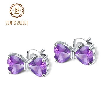 GEM'S BALLET 925 Sterling Silver Bow-knot Stud Earrings for Women 3.13Ct Natural Amethyst Gemstone Heart Earrings Fine Jewelry
GEM'S BALLET 925 Sterling Silver Bow-knot Stud Earrings for Women 3.13Ct Natural Amethyst Gemstone Heart Earrings Fine Jewelry
