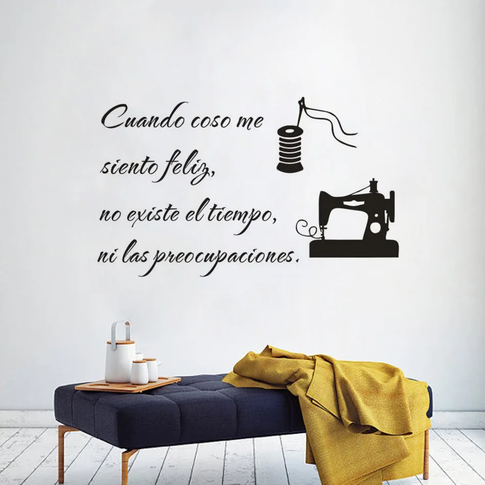 Spanish Sewing Texts Vinyl Decal When I sew I feel happy Quote Wall Sticker Clothes Shop Décor Sewing Machine Wall Poster AZ823
Spanish Sewing Texts Vinyl Decal When I sew I feel happy Quote Wall Sticker Clothes Shop Décor Sewing Machine Wall Poster AZ823