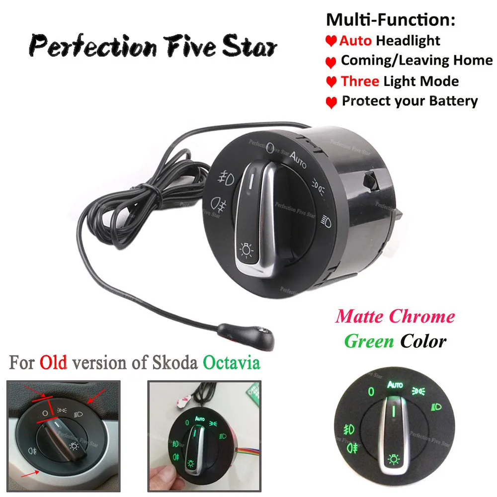 AUTO Headlight Head Lamp Switch Light Sensor Module Upgrade Chrome For Skoda Octavia old version 2003-2014
AUTO Headlight Head Lamp Switch Light Sensor Module Upgrade Chrome For Skoda Octavia old version 2003-2014