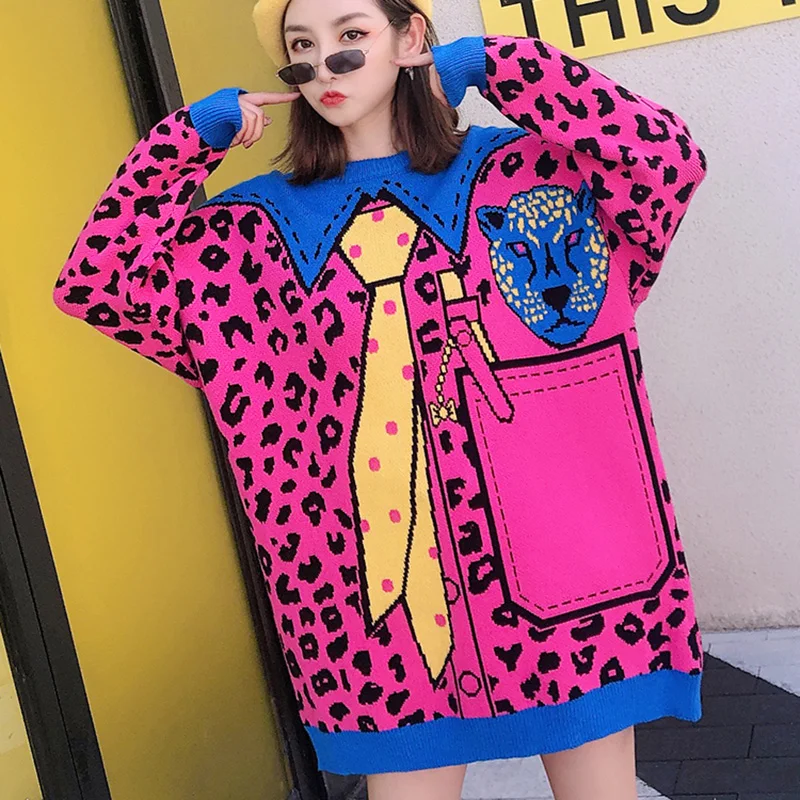 7Mang 2019 Streetwear Leopard Print Sweater Women Cute Harajuku Party Long Sweater Dress Strange Loose Kwaii Knit Pullovers 0104
7Mang 2019 Streetwear Leopard Print Sweater Women Cute Harajuku Party Long Sweater Dress Strange Loose Kwaii Knit Pullovers 0104