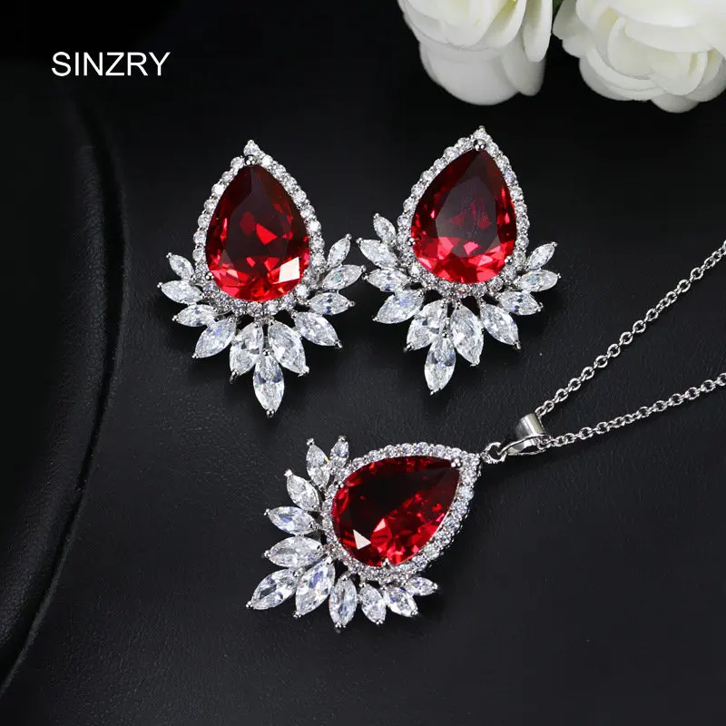 SINZRY NEW Fashion AAA Grade Cubic zirconia stone CZ Vintage elegant stud earring pendant necklace engagement jewelry sets
SINZRY NEW Fashion AAA Grade Cubic zirconia stone CZ Vintage elegant stud earring pendant necklace engagement jewelry sets