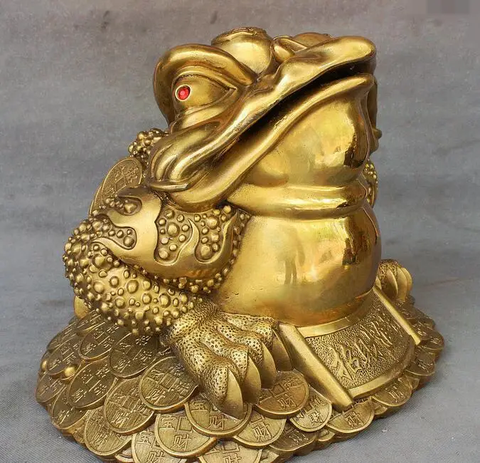 free Classic China Feng Shui Exquisite Brass Toad Hoptoad Bring Wealth Coin Art Statue fast
free Classic China Feng Shui Exquisite Brass Toad Hoptoad Bring Wealth Coin Art Statue fast