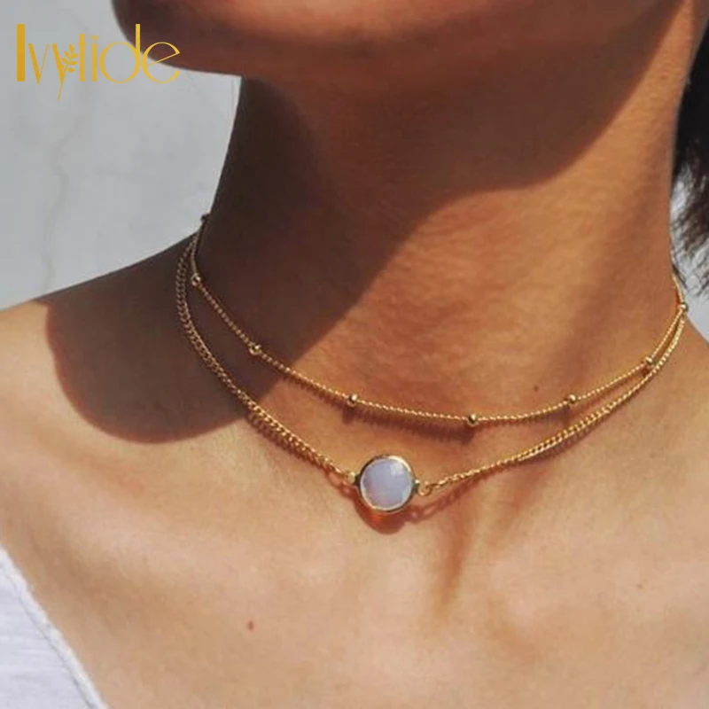 Lvytide Choker necklaces Double chain beaded chain and transparent cyrstal thin necklace Boho chic Dainty necklace
Lvytide Choker necklaces Double chain beaded chain and transparent cyrstal thin necklace Boho chic Dainty necklace