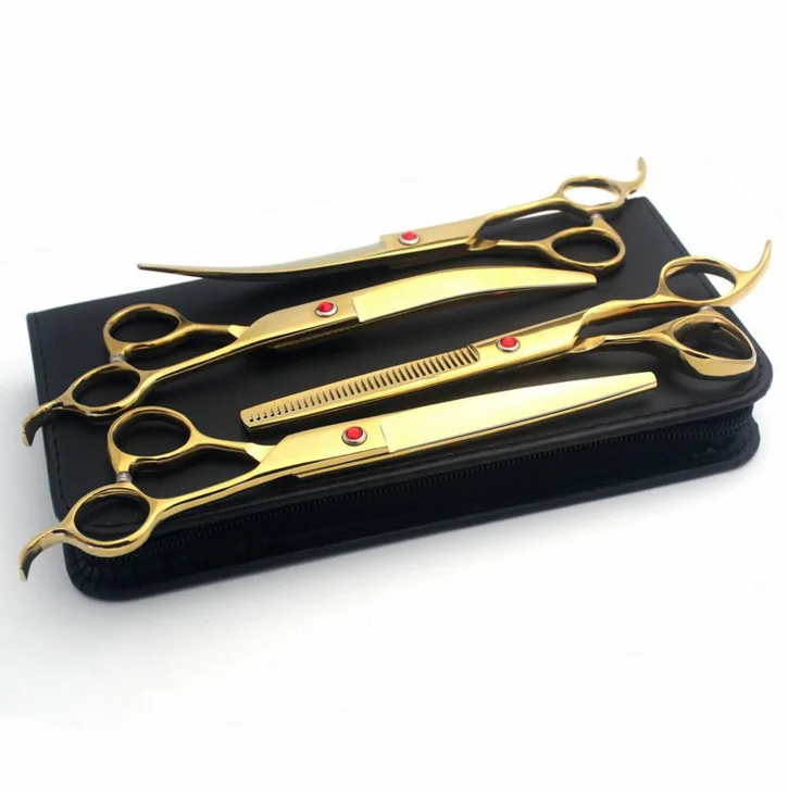 4 Pcs/Set 7.0 inch Pet Grooming Scissor Straight Curved Thinning Shears Sharp Edge Cat Dog Haircut Tools Kit Pet Products LXY9
4 Pcs/Set 7.0 inch Pet Grooming Scissor Straight Curved Thinning Shears Sharp Edge Cat Dog Haircut Tools Kit Pet Products LXY9