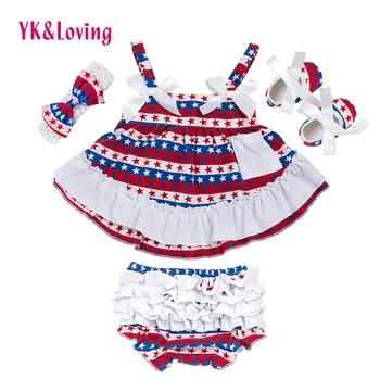 4th of July Girl Outfit Briefs+Sling Girls 4pcs Cotton Baby Clothing Set Newborn Ruffles Bloomers Girl Short HOT Quality
4th of July Girl Outfit Briefs+Sling Girls 4pcs Cotton Baby Clothing Set Newborn Ruffles Bloomers Girl Short HOT Quality