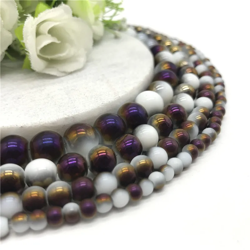 Wholesale 4 6 8 10mm Electroplated of double colored glass beads Bulk Beads For DIY Making Bracelet Necklace Jewelry#11
Wholesale 4 6 8 10mm Electroplated of double colored glass beads Bulk Beads For DIY Making Bracelet Necklace Jewelry#11