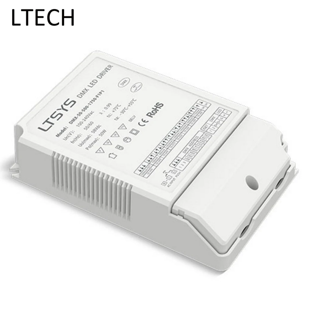 LTECH 50W Constant Current LED DMX Dimming Driver DMX-50-500-1750-F1P1 DMX/RDM 100-240VAC Input 500-1750mA Output Power Adapter
LTECH 50W Constant Current LED DMX Dimming Driver DMX-50-500-1750-F1P1 DMX/RDM 100-240VAC Input 500-1750mA Output Power Adapter