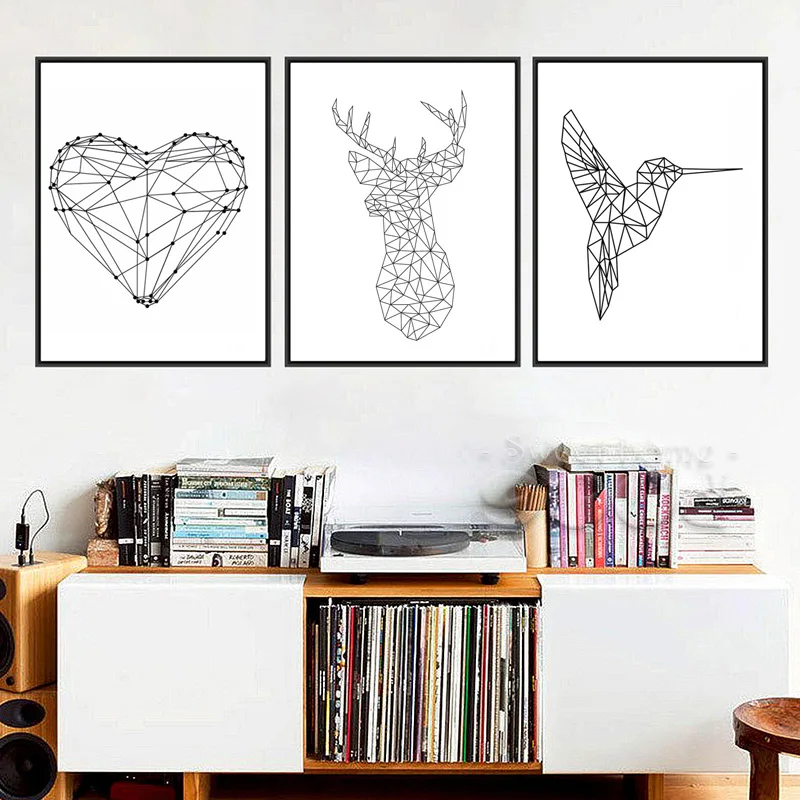Black White Nordic Nursery Canvas Print Poster Geometric Deer Head Kids Room Wall Picture A4 Animal No Frame Painting Home Decor
Black White Nordic Nursery Canvas Print Poster Geometric Deer Head Kids Room Wall Picture A4 Animal No Frame Painting Home Decor