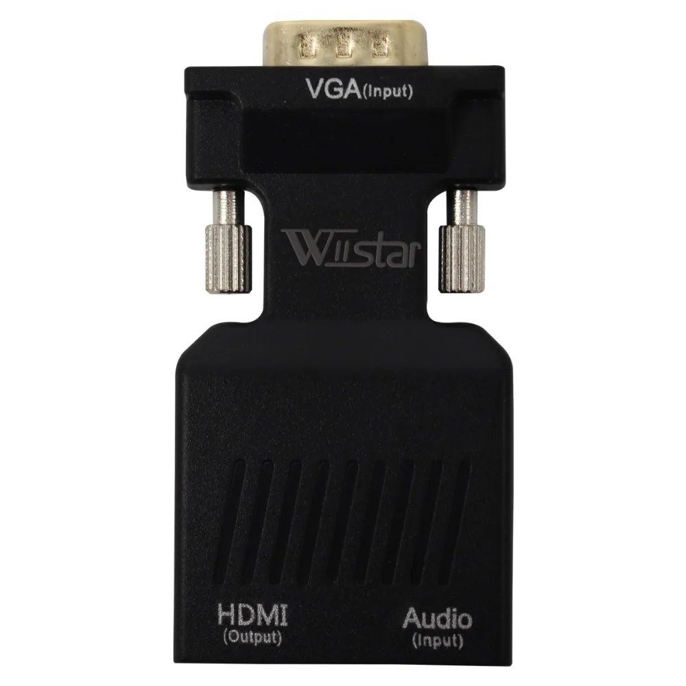 Wiistar Male VGA to Female HDMI Converter with 3.5mm Audio Support 1080P VGA2HDMI Adapter for PC HDTV Monitor
Wiistar Male VGA to Female HDMI Converter with 3.5mm Audio Support 1080P VGA2HDMI Adapter for PC HDTV Monitor