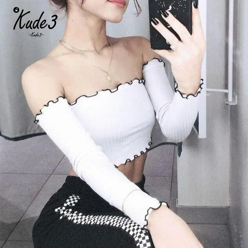 2019new Vest Female With Sleeve Wooden Ear Sexy One Word Collar Perspective Tube Top Bra Topless Exposed Umbilical Top Shirt5822
2019new Vest Female With Sleeve Wooden Ear Sexy One Word Collar Perspective Tube Top Bra Topless Exposed Umbilical Top Shirt5822