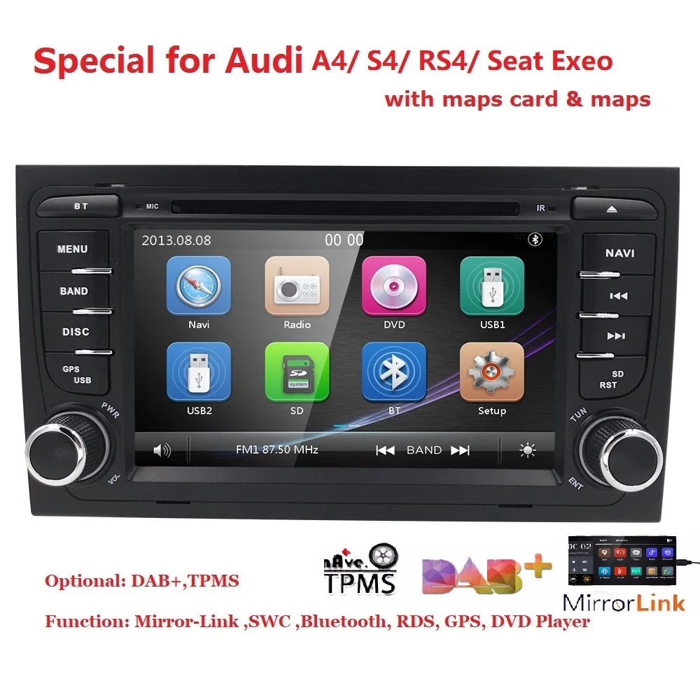 Monitor CAR GPS For Audi A4 B6 B7 S4 B7 B6 RS4 B7 SEAT Exeo dvd player radio stereo IPS screen multimedia auto navigation dab bt
Monitor CAR GPS For Audi A4 B6 B7 S4 B7 B6 RS4 B7 SEAT Exeo dvd player radio stereo IPS screen multimedia auto navigation dab bt