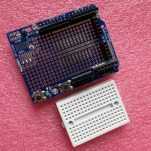 UNO Proto Shield prototype expansion board with SYB-170 mini breadboard based UNO ProtoShield
UNO Proto Shield prototype expansion board with SYB-170 mini breadboard based UNO ProtoShield