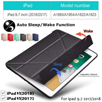 Case for Apple iPad 9.7 inch 2017 2018 Release, Soft silicone bottom+PU Leather Smart Cover Auto Sleep A1822 A1823 A1954 A1893
Case for Apple iPad 9.7 inch 2017 2018 Release, Soft silicone bottom+PU Leather Smart Cover Auto Sleep A1822 A1823 A1954 A1893